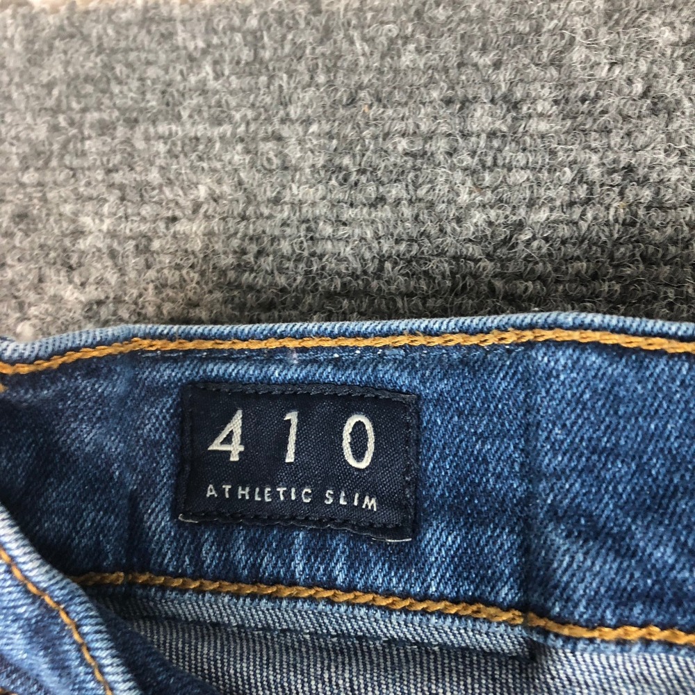 Lucky Brand 410 Athletic Slim Jeans Men's 32x32 Distressed Ripped Blue Denim - Picture 6 of 14